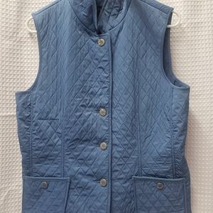 Talbots Quilted Blue Vest Size Medium
